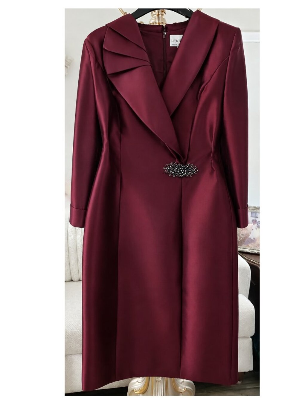 Lily & Taylor Burgundy Dress